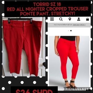 TORRID RED stretch capri pants